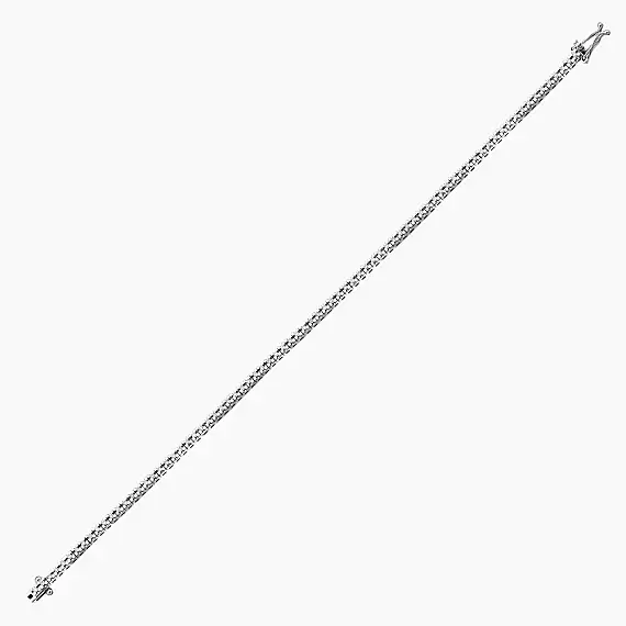 0.66 CT Pırlanta Taşlı Beyaz Altın Suyolu Bileklik - 4