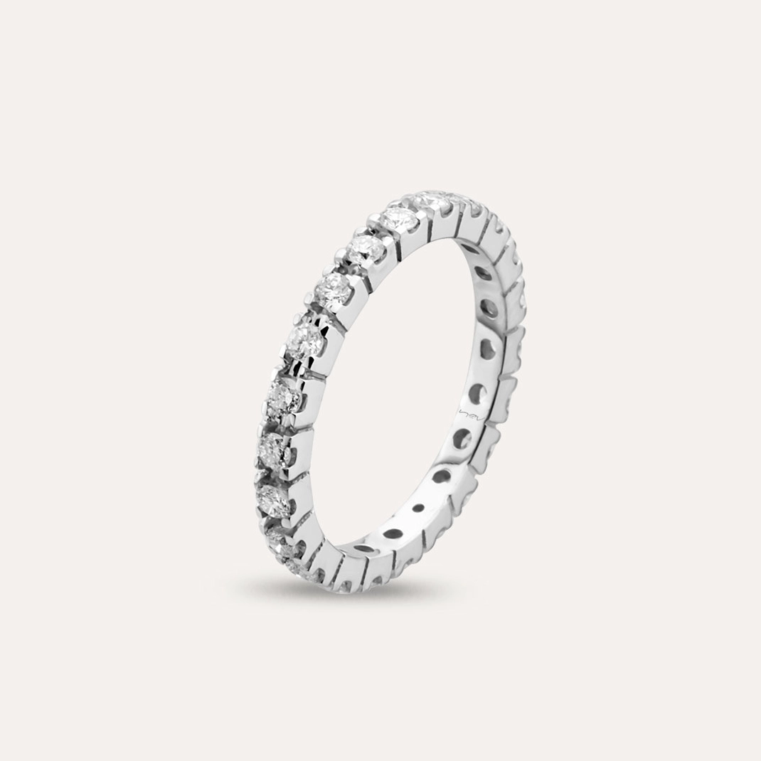 0.66 CT Diamond White Gold Eternity Ring - 2