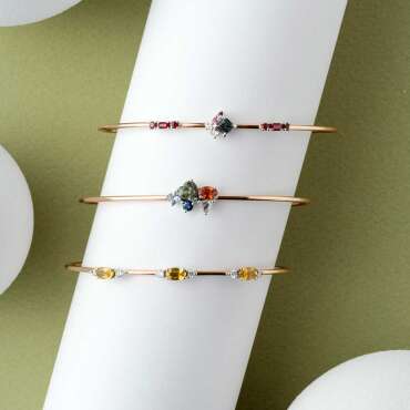 0.76 CT Ruby, Green Sapphire and Diamond Bracelet - Nev Jewellery (1)