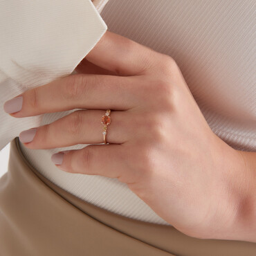 0.68 CT Multicolor Sapphire and Diamond Rose Gold Ring - Nev Jewellery (1)