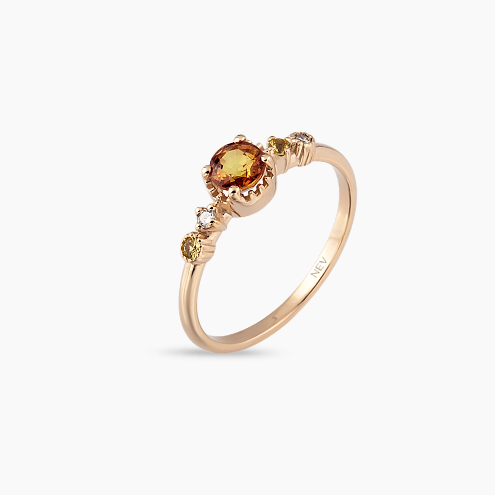0.68 CT Multicolor Sapphire and Diamond Rose Gold Ring - 4