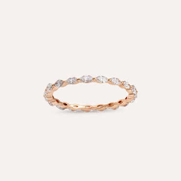 0.70 CT Marquise Cut Diamond Rose Gold Eternity Ring - Nev Jewellery