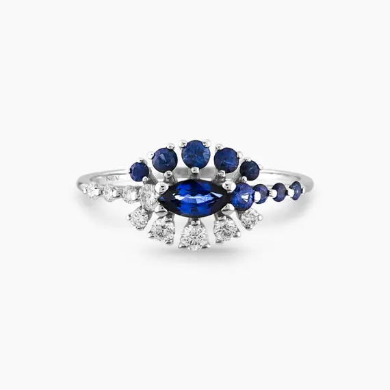 0.74 CT Sapphire and Diamond Ring - 4