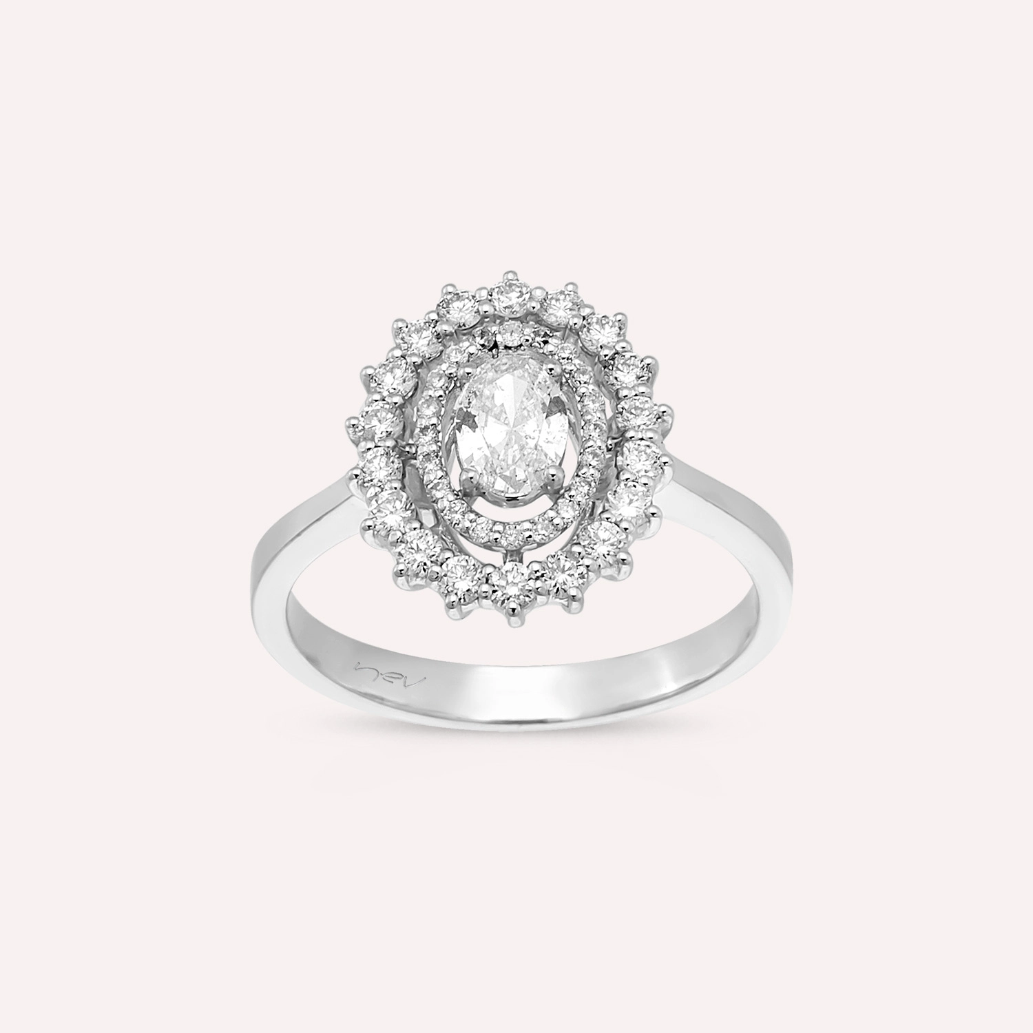 0.76 Diamond and Rose Cut Diamond White Gold Ring - 1