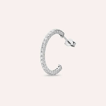 0.78 CT Diamond White Gold Single Eternity Earring - Nev Jewellery