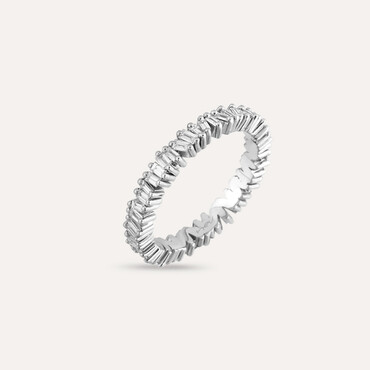 0.81 CT Baguette Cut Diamond White Gold Eternity Ring - Nev Jewellery (1)