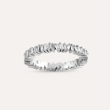 0.81 CT Baguette Cut Diamond White Gold Eternity Ring - Nev Jewellery