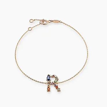 R Harf 0.82 CT Brown Pırlanta ve Multicolor Safir Taşlı Bileklik - Nev Jewellery (1)