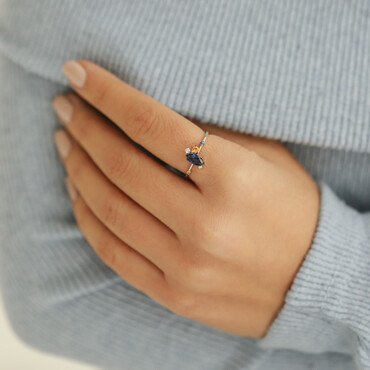 0.84 CT Multicolor Sapphire and Diamond White Gold Ring - Nev Jewellery (1)