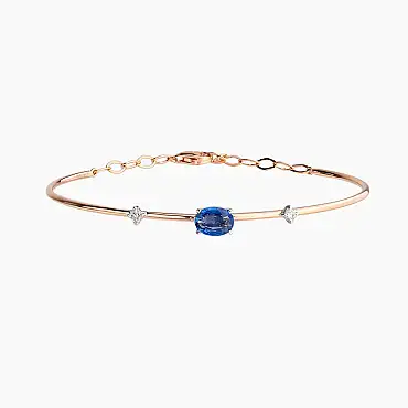 0.85 CT Blue Safir ve Pırlanta Taşlı Rose Altın Bileklik - Nev Jewellery (1)