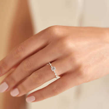 0.87 CT Markiz Pırlanta Taşlı Beyaz Altın Yüzük - Nev Jewellery (1)