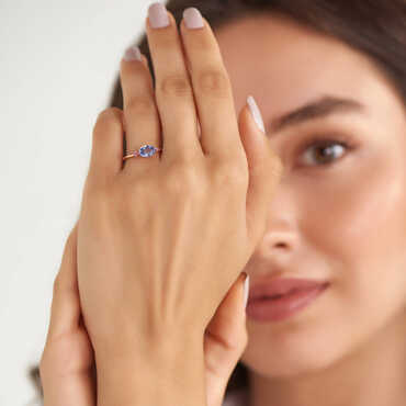 0.89 CT Blue and Pink Sapphire Rose Gold Ring - Nev Jewellery (1)