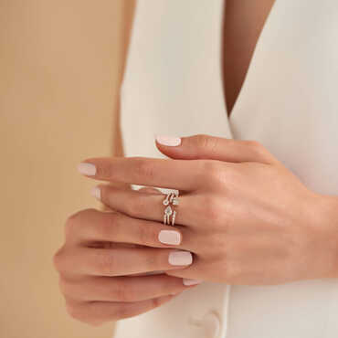 0.91 CT Baguette and Marquise Cut Diamond Rose Gold Ring - Nev Jewellery (1)