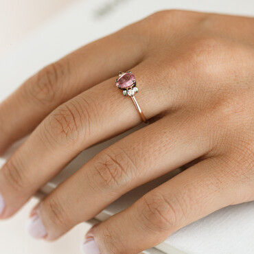 0.84 CT Multicolor Sapphire and Brown Diamond Rose Gold Ring - Nev Jewellery (1)