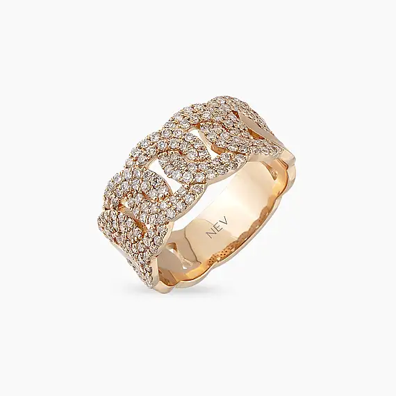 0.92 CT Pırlanta Taşlı Rose Altın Sarmal Yüzük - 3