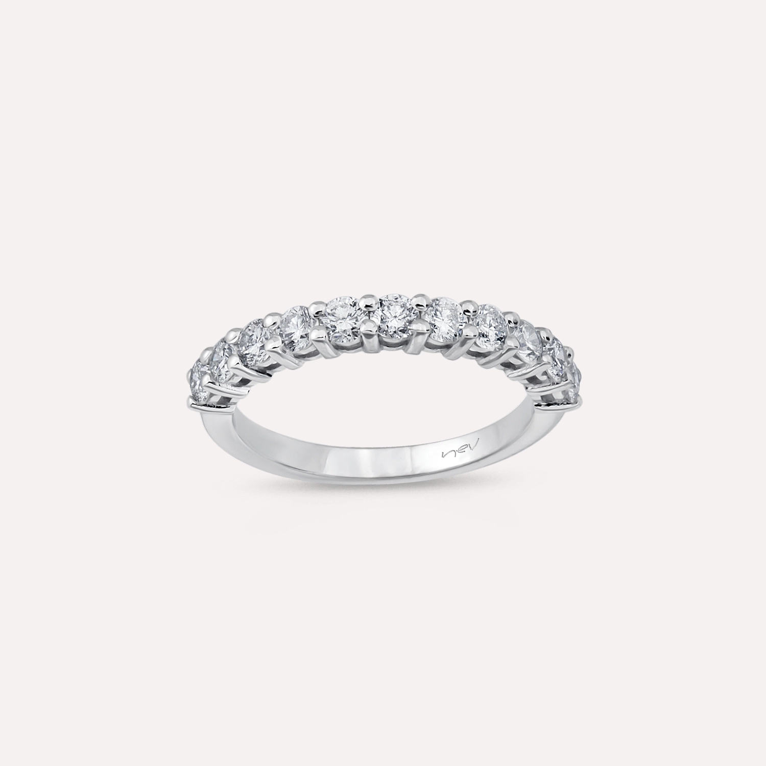 0.93 CT Diamond White Gold Half Eternity Ring - 1