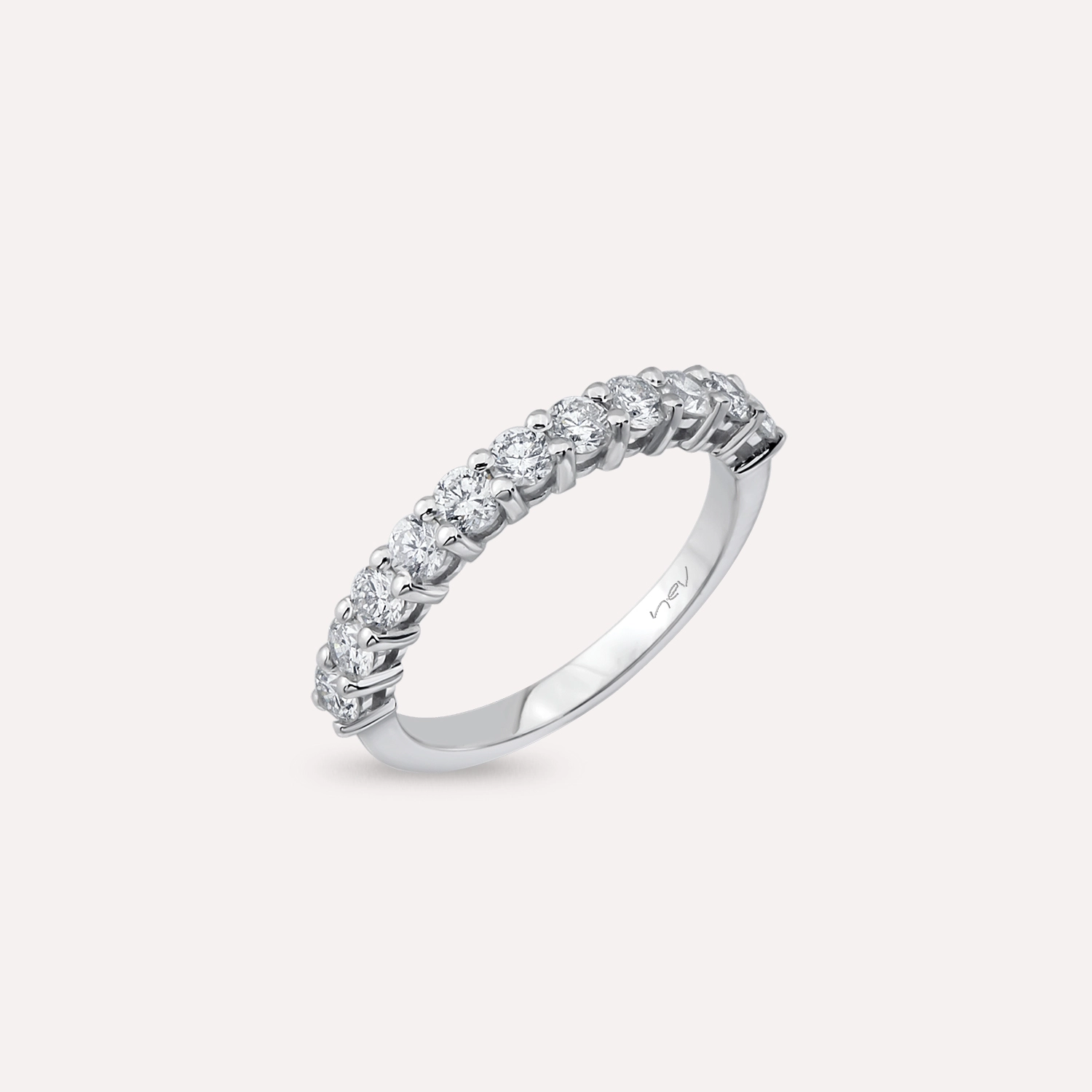 0.93 CT Diamond White Gold Half Eternity Ring - 2