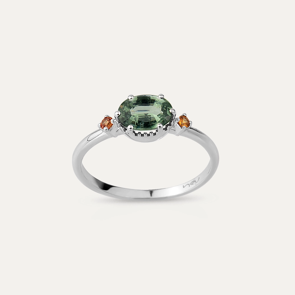 0.94 CT Green Safir ve Orange Safir Taşlı Yüzük - Nev Jewellery (1)