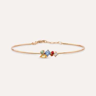 0.96 CT Multicolor Sapphire Rose Gold Bracelet - Nev Jewellery