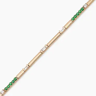 0.98 CT Multicolor Safir Taşlı Rose Altın Su Yolu Bileklik - Nev Jewellery (1)