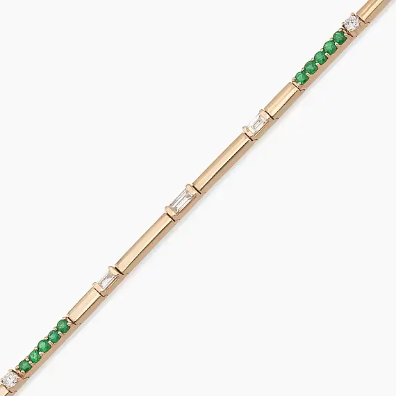 0.98 CT Multicolor Sapphire Rose Gold Tennis Bracelet - 2