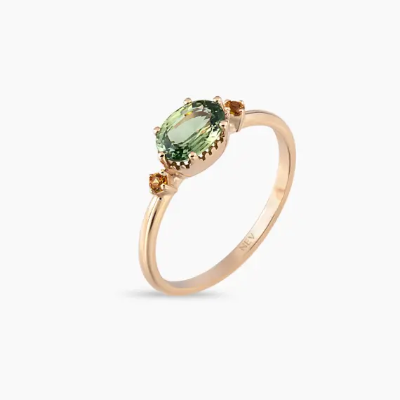 1.06 CT Multicolor Sapphire Rose Gold Ring - 4