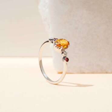 1.02 CT Multicolor Sapphire and Diamond White Gold Ring - Nev Jewellery (1)