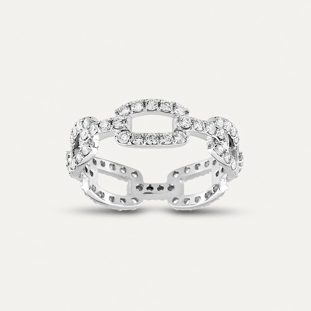 1.02 CT Pırlanta Taşlı Beyaz Altın Tamtur Yüzük - 1