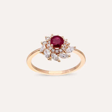 1.02 Ruby and Diamond Rose Gold Ring - Nev Jewellery (1)