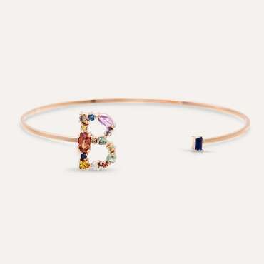 Letter K Rose Gold Diamond Bracelet