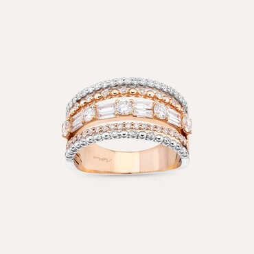 0.96 CT Baguette Cut Diamond Rose Gold Ring - Nev Jewellery