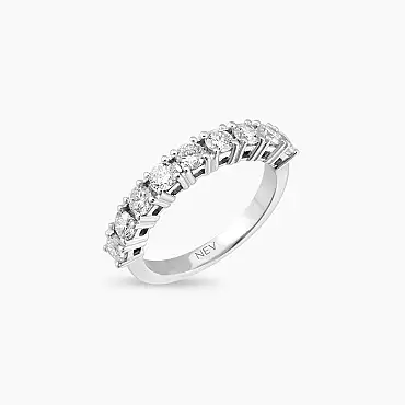 1.06 CT Pırlanta Taşlı Yarımtur Beyaz Altın Yüzük - Nev Jewellery (1)