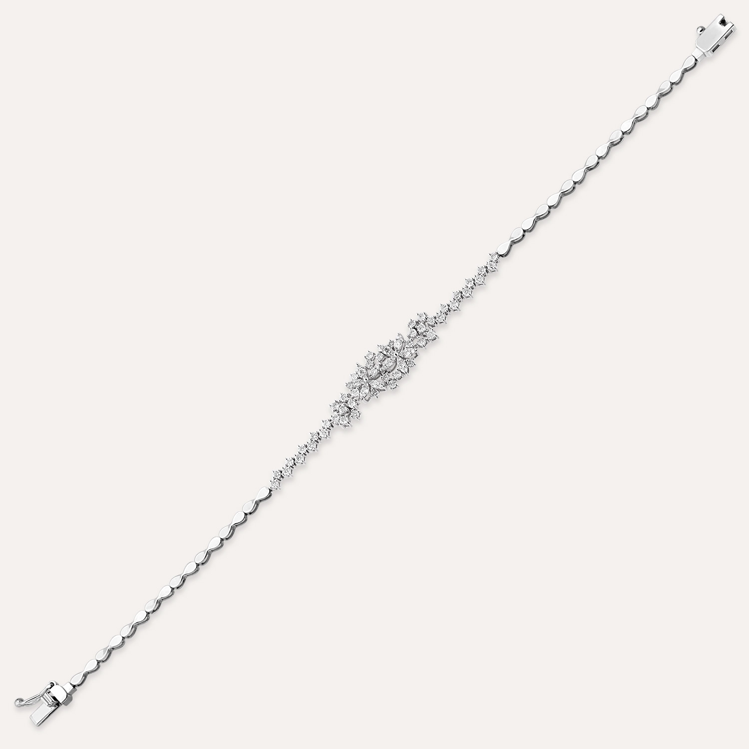 1.08 CT Diamond White Gold Bracelet - 3