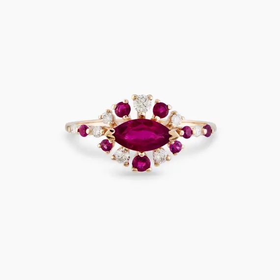 1.20 CT Diamond and Ruby Ring - 4