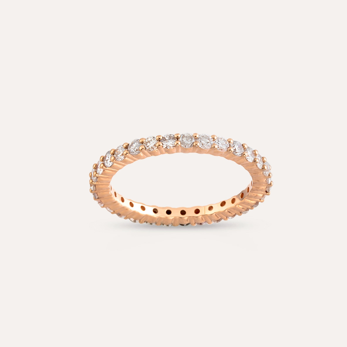 1.09 CT Diamond Rose Gold Eternity Ring - 1