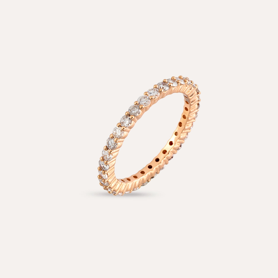 1.09 CT Diamond Rose Gold Eternity Ring - 2