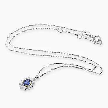 1.16 CT Safir ve Pırlanta Taşlı Anturaj Kolye - Nev Jewellery (1)