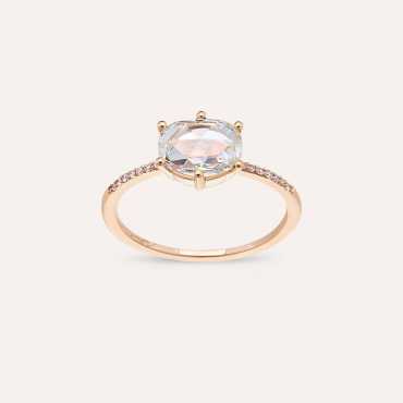 1.18 CT Elmas ve Pırlanta Taşlı Rose Altın Yüzük - Nev Jewellery