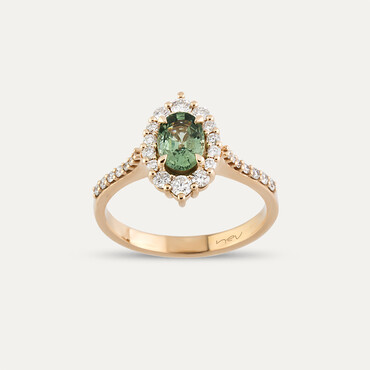 1.21 CT Green Sapphire and Diamond Rose Gold Ring - Nev Jewellery (1)