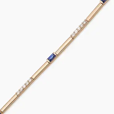 1.27 CT Multicolor Safir Taşlı Rose Altın Su Yolu Bileklik - Nev Jewellery (1)