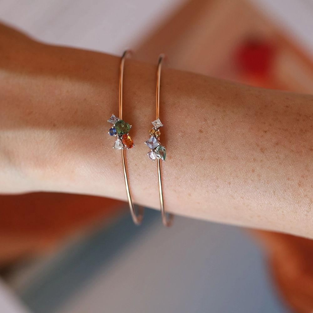 1.31 CT Elmas ve Multicolor Safir Taşlı Bileklik - Nev Jewellery