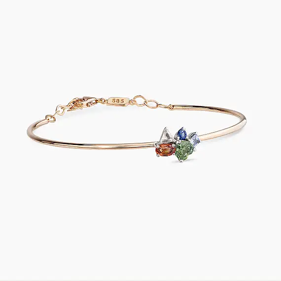 1.31 CT Elmas ve Multicolor Safir Taşlı Bileklik - 3