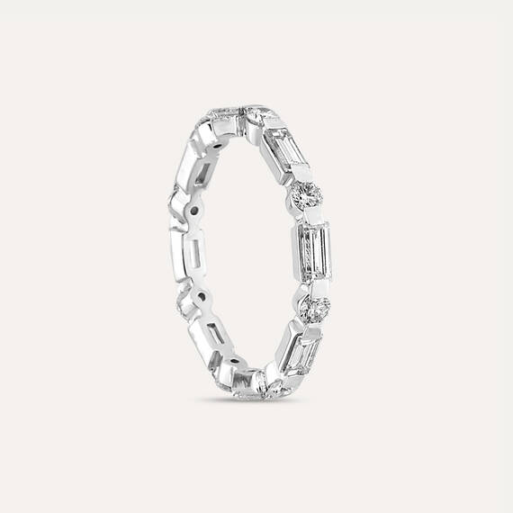 1.25 CT Baguette Cut Diamond White Gold Eternity Ring - 5