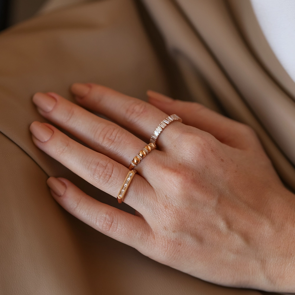 1.36 CT Baguette Cut Diamond Rose Gold Eternity Ring - Nev Jewellery (1)