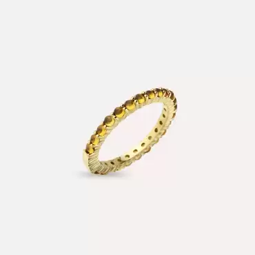 1.38 CT Yellow Safir Taşlı Rose Altın Tamtur Yüzük - Nev Jewellery (1)