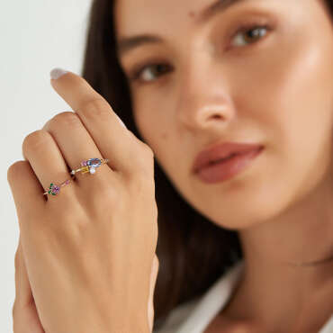 1.41 CT Multicolor Sapphire and Brown Diamond Yellow Gold Ring - Nev Jewellery (1)