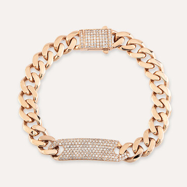 1.45 CT Diamond Rose Gold Chain Bracelet - Nev Jewellery