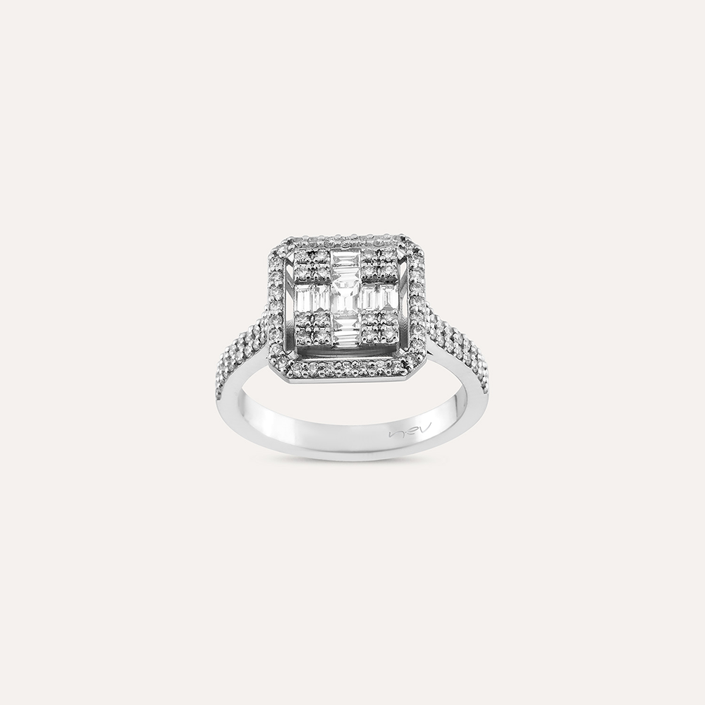 1.50 CT Baguette Cut Diamond White Gold Ring - 1