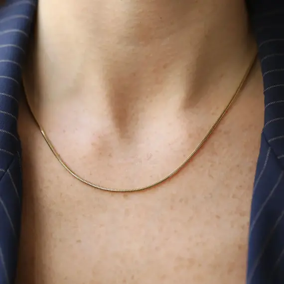 1.50 MM Herringbone Chain Yellow Gold Necklace - 2