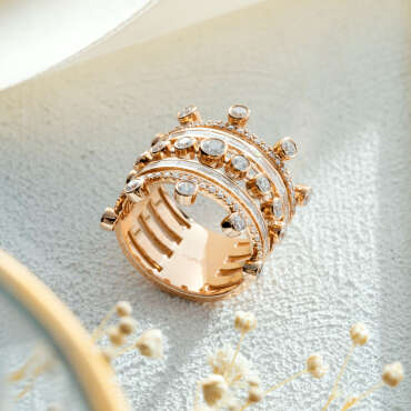 1.66 CT Baget Pırlanta Taşlı Rose Altın Yüzük - Nev Jewellery